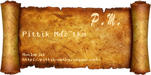 Pittik Mátka névjegykártya